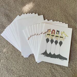 Mermaid Sketches Homemade Martini 8 Piece Blank Card Invitation Set